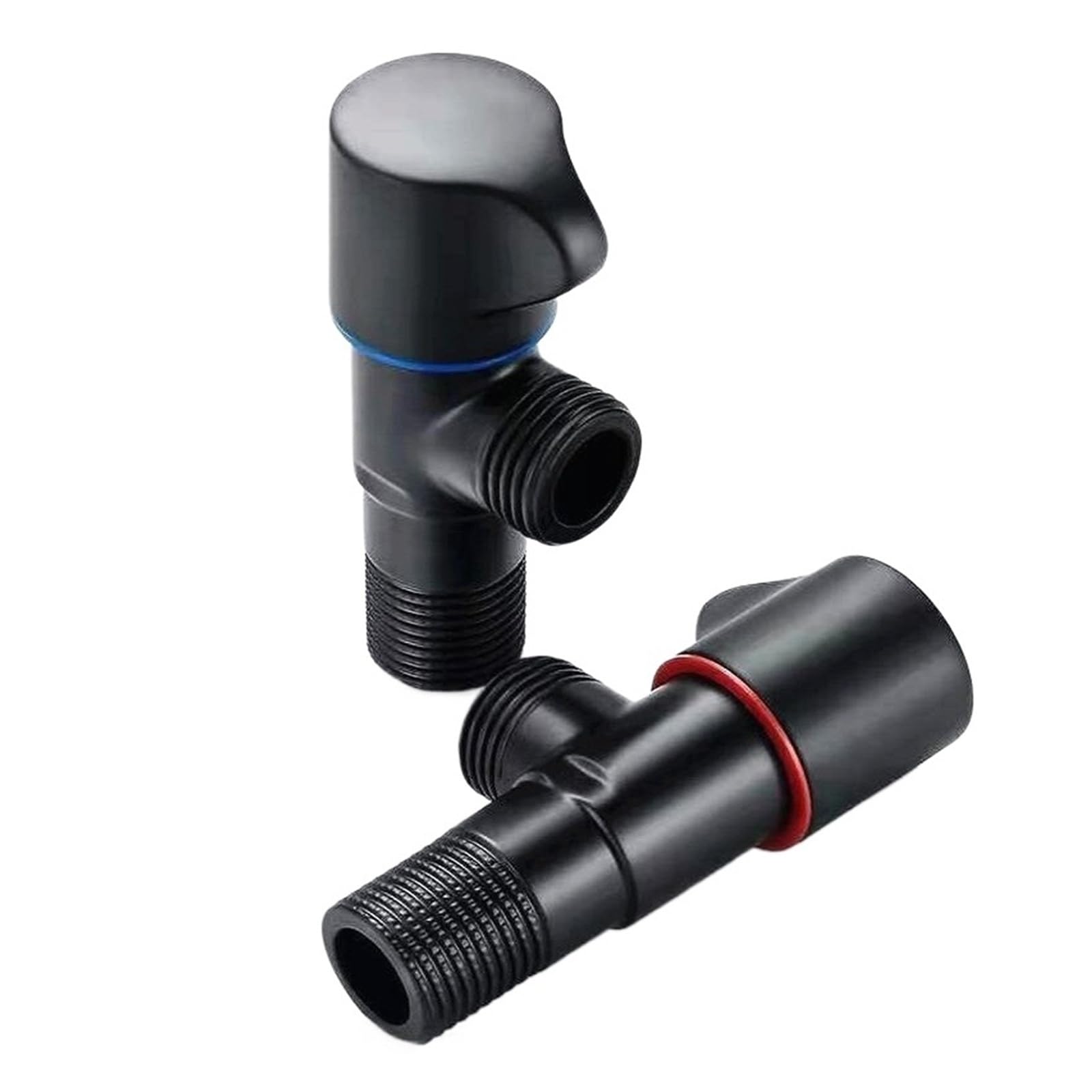 Bvhisehp Cold And Hot Black 304 Stainless Steel G1/2 Angle Valve Cold Hot Water Control Valve For Bathroom Kitchen
