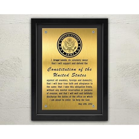 Personalized Oath of Commissioned Officers Framed Plaque- Proudly Display Your Military Heritage