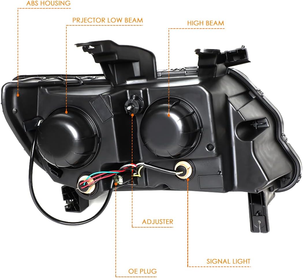 PM PERFORMOTOR 3D LED DRL Projector Headlights Assembly Compatible with 15-23 Chevy Colorado,Black Housing/Clear Lens