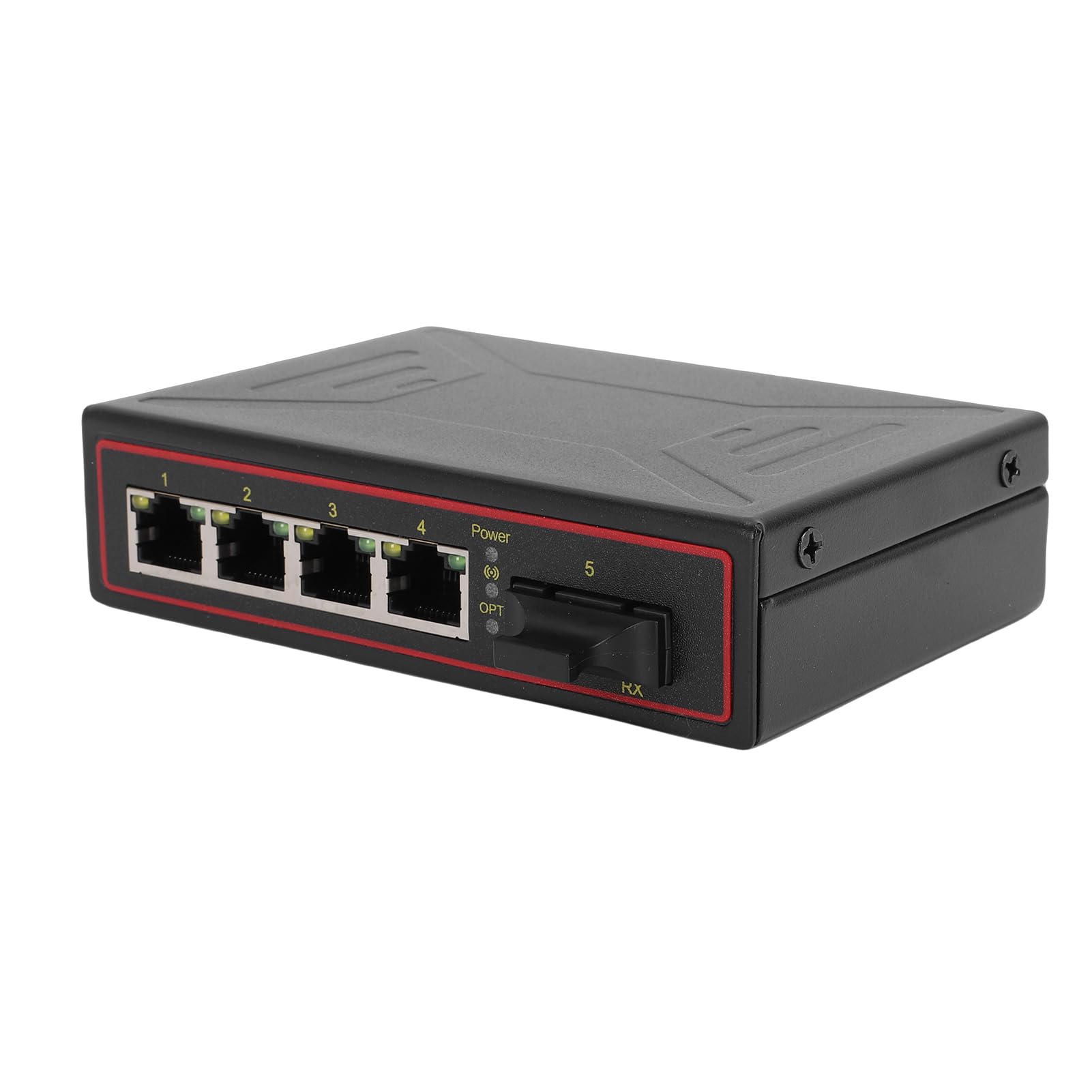 Fabater Convertitore Multimediale in Fibra Ethernet Switch Ethernet Industriale Ad Alte Prestazioni 10M 100M per Sistemi di Rete Metallo 1 Porta Ottica 4 Porte