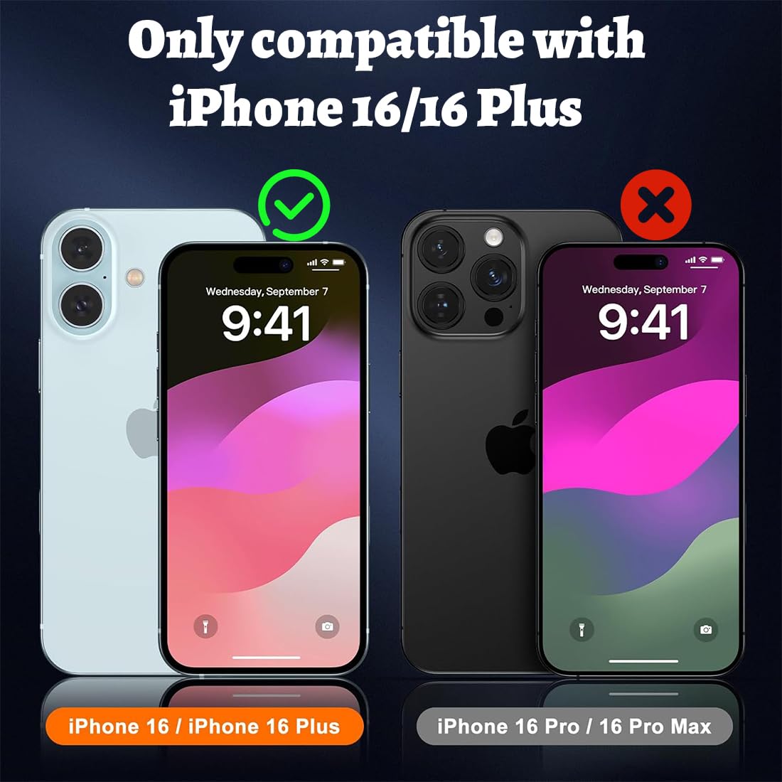 3-pak folii do aparatu iPhone 16 6,1 cala i iPhone'a 16 Plus 6,7 cala, szkło hartowane 9H, odporne na zarysowania, nie wpływa na zdjęcia nocne, wyraźny HD