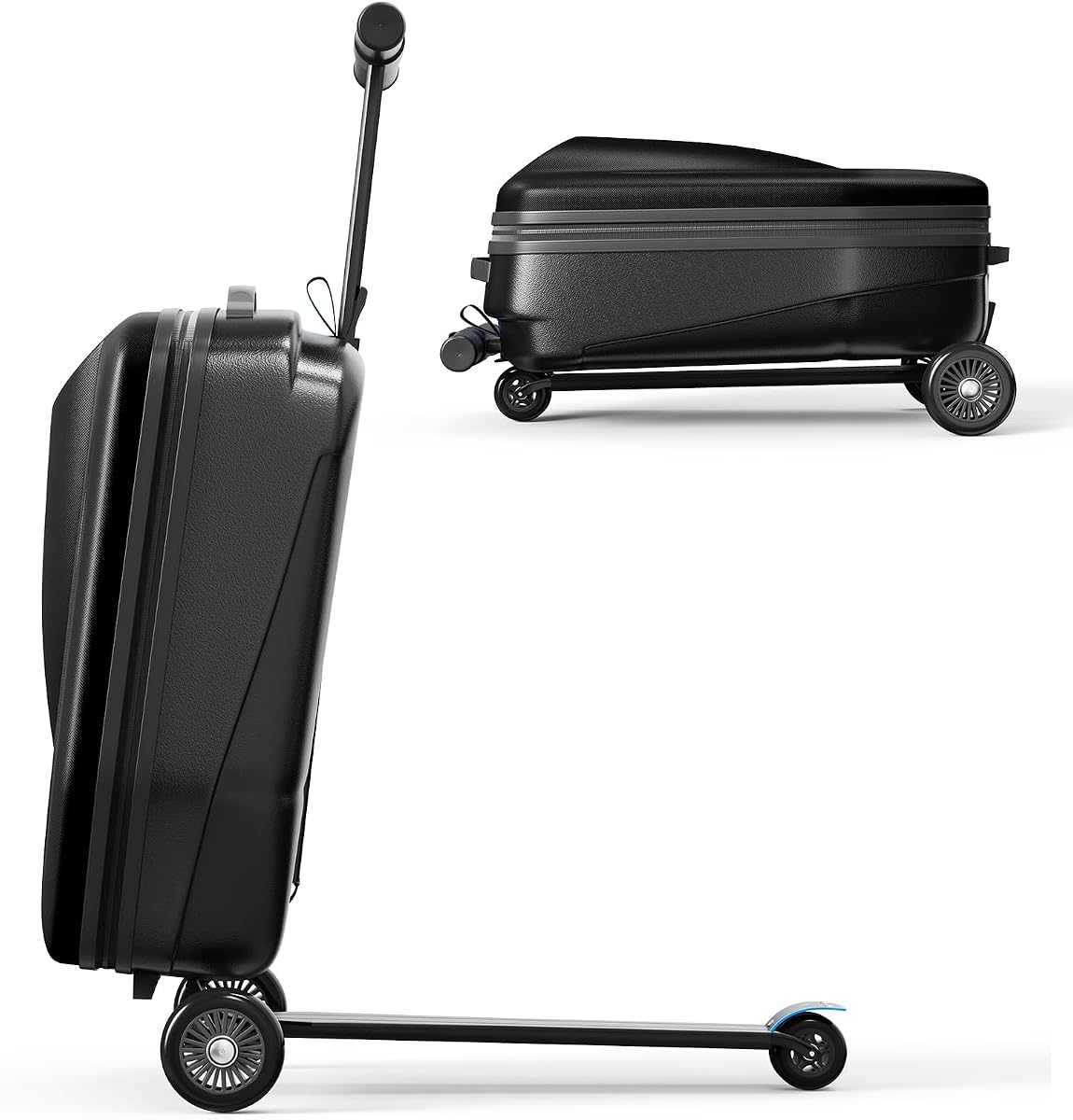 Equipaje para scooter para niños, maleta de mano plegable, color negro