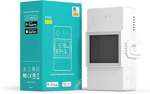 Smilewolf POWR316D Elite Smart Power Meter Switch Smart WiFi Wireless Light Switch with Energy Monitoring,Universal DIY Mo...