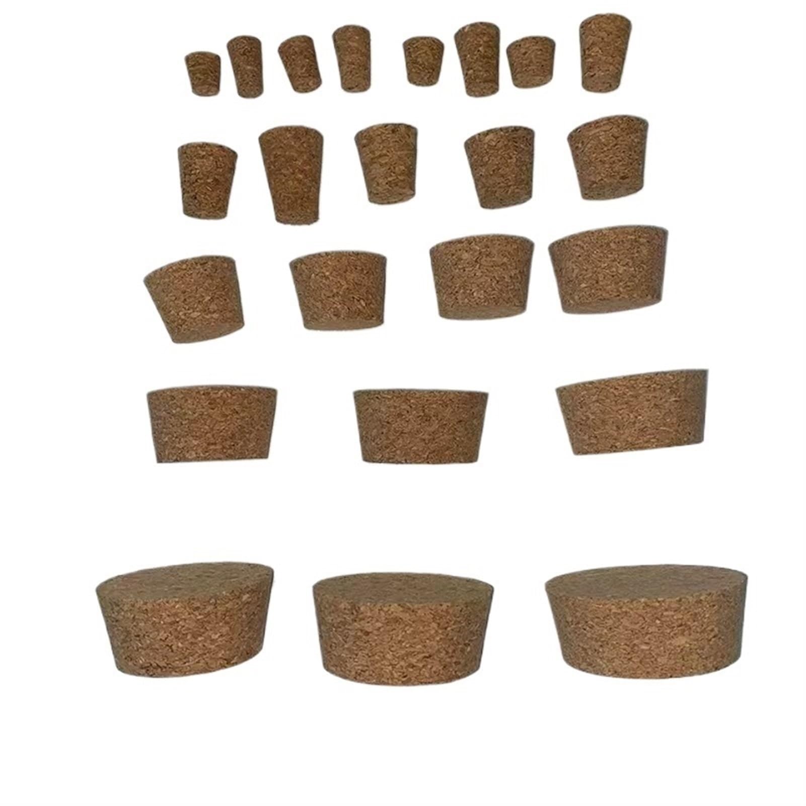20 tappi per bottiglie di vetro in sughero da laboratorio in legno, diametro da 18 mm a 54 mm, tappo per bottiglia di olio, budino, piccolo tappo per bottiglia di vetro (43 x 33 x 35 mm)