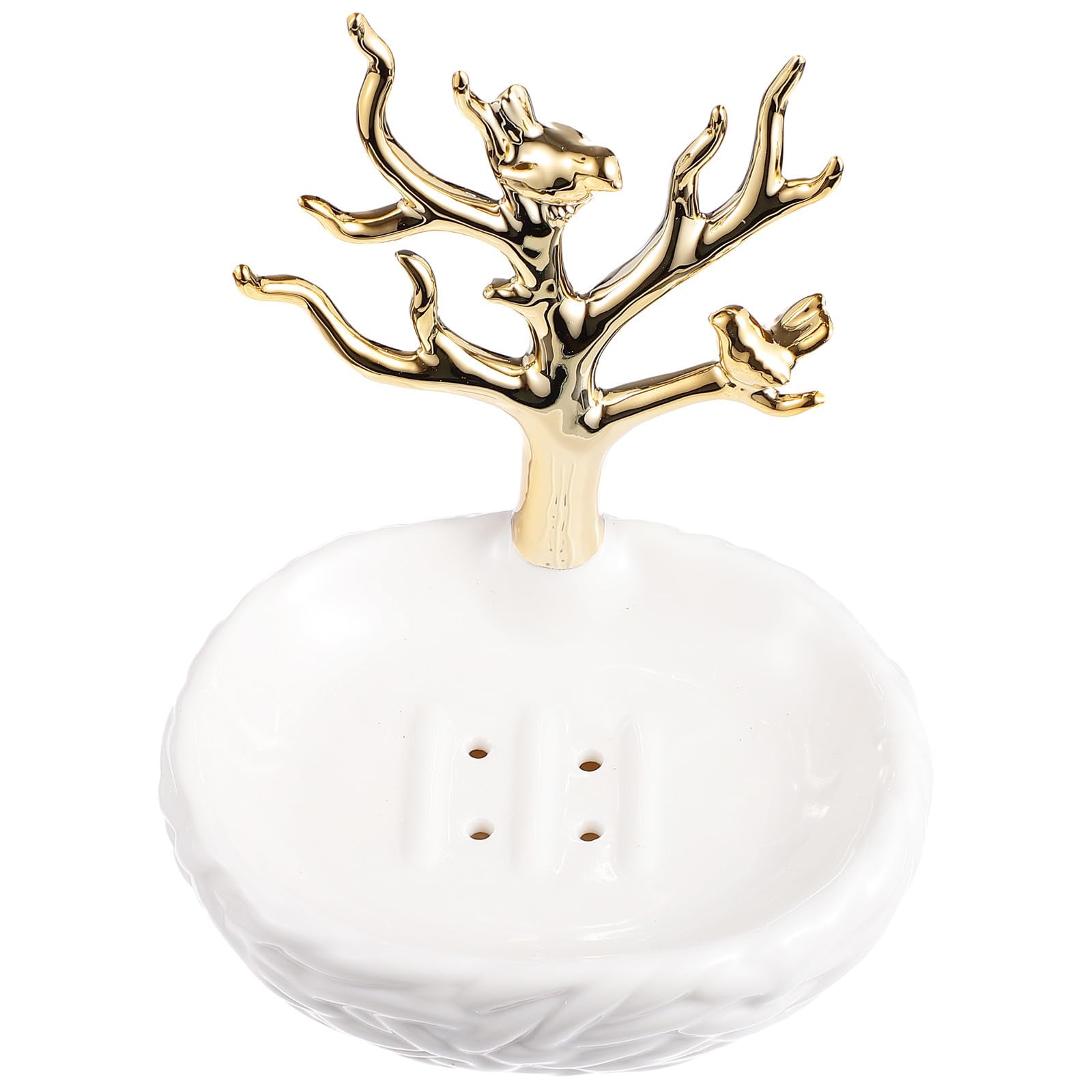 Vassoio Portasapone in Ceramica Bianco Drenaggio Creativo per Bagno e Casa, Mantiene Sapone Asciutto e Pulito Design Elegante e Funzionale