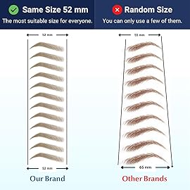 Bliss and Beyond USA, 2 sheets eyebrow tattoo waterproof sticker, Long Lasting, Natural Looking Eyebrow for Alopecia, Chemo, Cancer gift. Same Size eyebrow tattoos