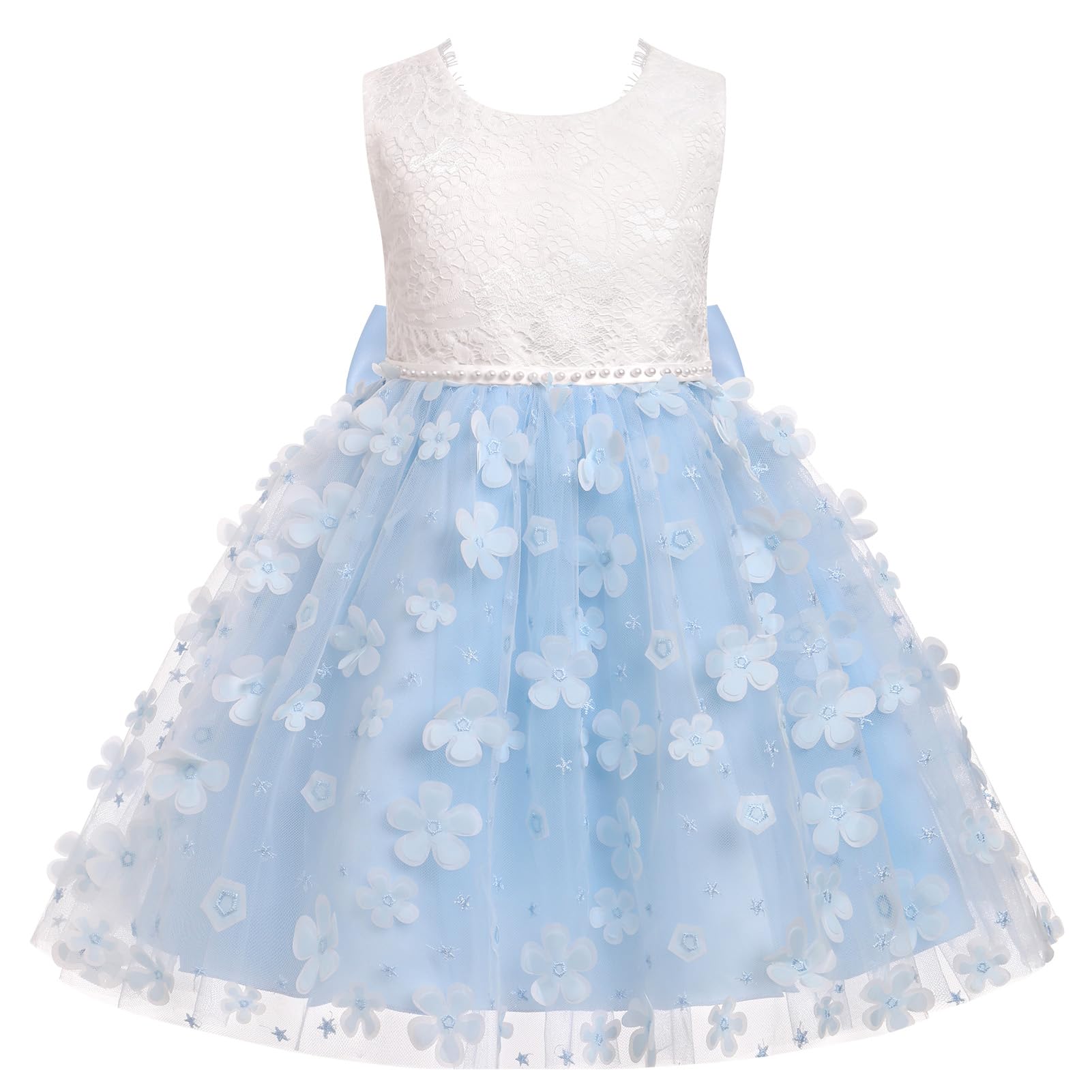 IBTOM CASTLE Toddlers Girls Flower Dress Sleeveless Tutu Dress Princess Birthday Party Round Neck Flower Girl Dress