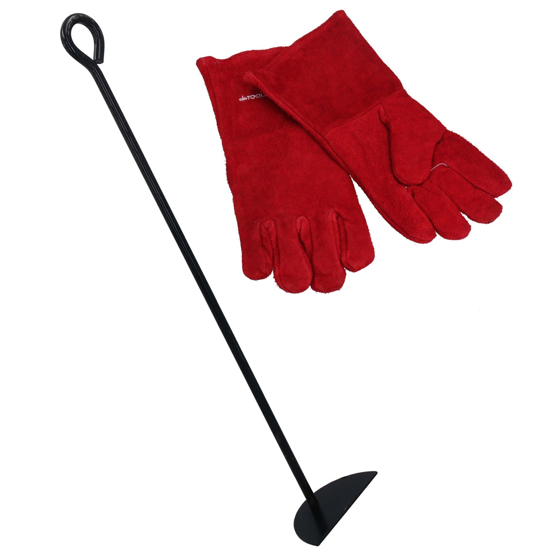 Râteau à cendres de qualité pour brûleur à bois avec gants thermiques robustes