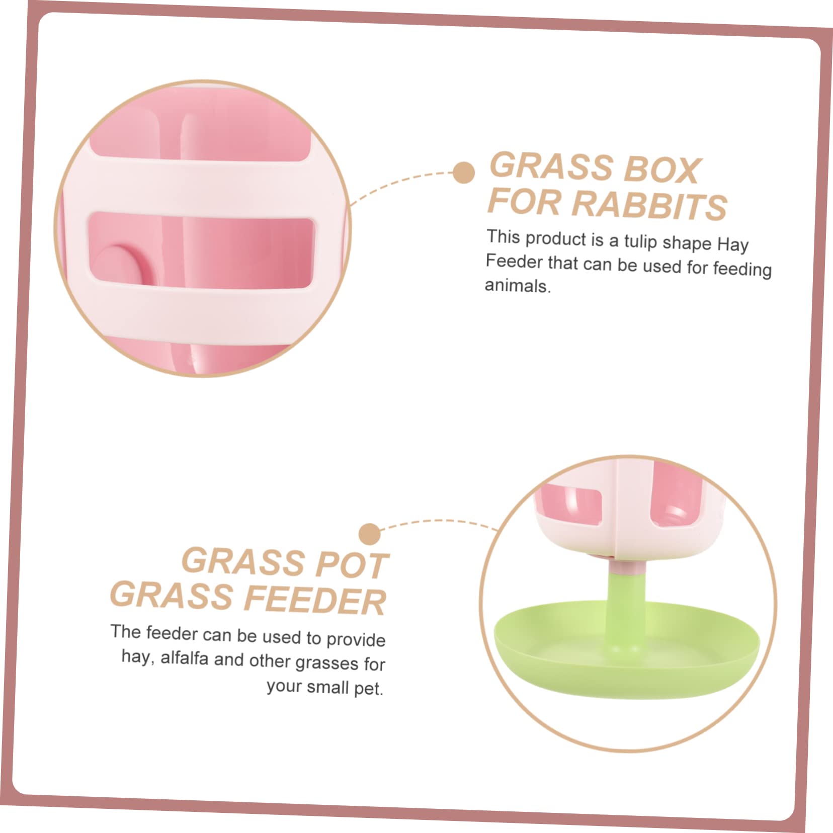 Happyyami Porteur De Foin Forme De Tulipe pour Lapins Distributeur De Nourriture pour Petits Animaux Anti-gaspillage pour Cochons Et Chinchillas