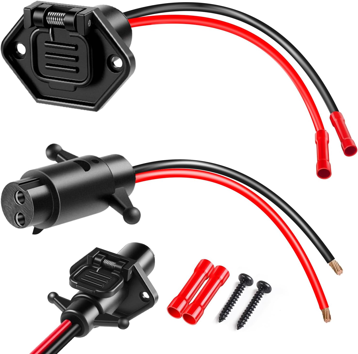 Trolling Motor Plug，Professional Waterproof Trolling Motor Plugs 12V-24V，8 Gauge 2 Wire Trolling Motor Plug and Receptacle for Minn Kota Boat，Trolling Motor Quick Connect Easy to Use