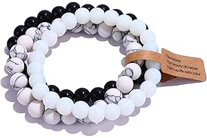 Elegant Beaded Bracelet Set: A Trio of Crystal Healing Delights