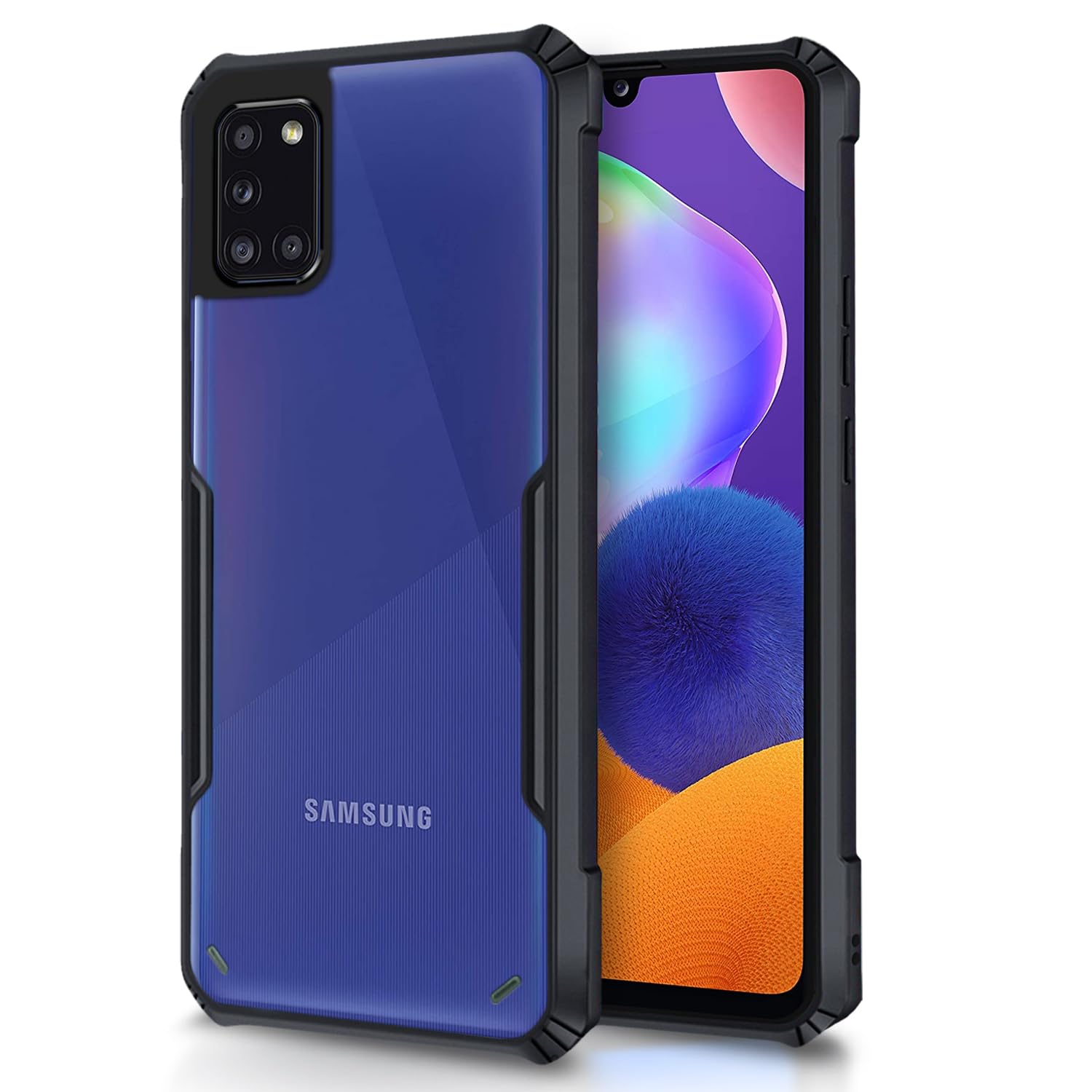 Pikkme Samsung Galaxy A31 Back Cover | Crystal Clear Transparent Back | Ultra Hybrid | Full Camera Protection | Raised Edge | Bumper Back Case for Samsung Galaxy A31 (Black) (B09QZLR9PN) Amazon Price History, Amazon Price Tracker