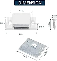 Vista 2 de BokWin 12 piezas de cierre magnético para puerta, cierre magnético simple blanco de 15 lb de alto poder magnético para cierres de armarios de cocina