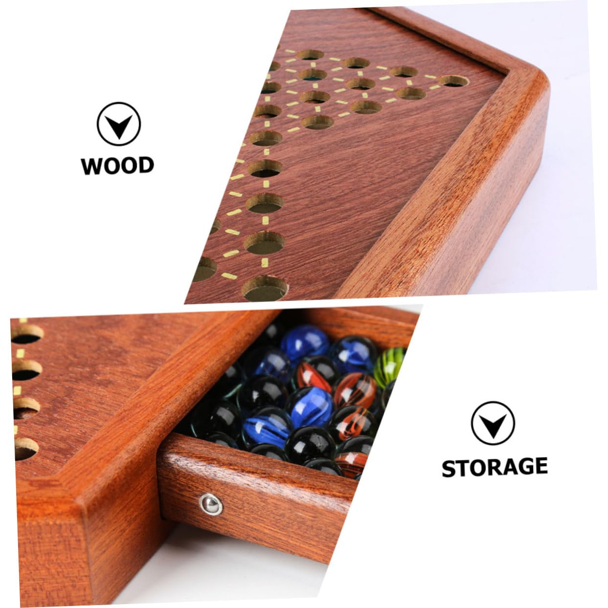 Damas Chinas De Madera con De Vidrio Tablero Hexagonal con Cajón De Almacenamiento Entretenimiento Familiar para Niño Niña y Adultos