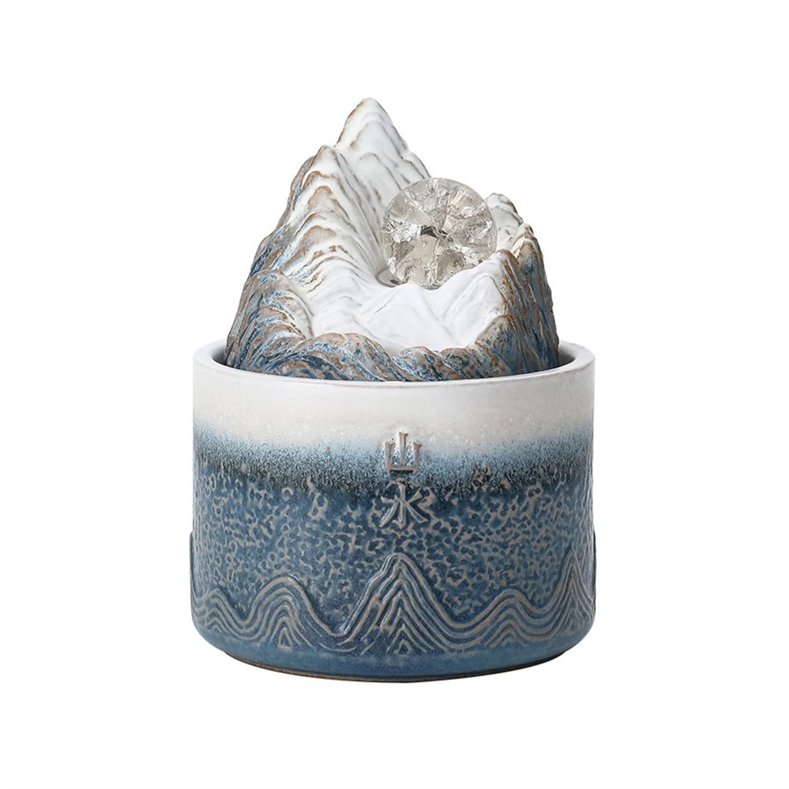 indoor Waterfall Office Home Ceramic Wigwam Flowing Water Cycle Ornaments Small Desktop Fountain Features Attract Wealth