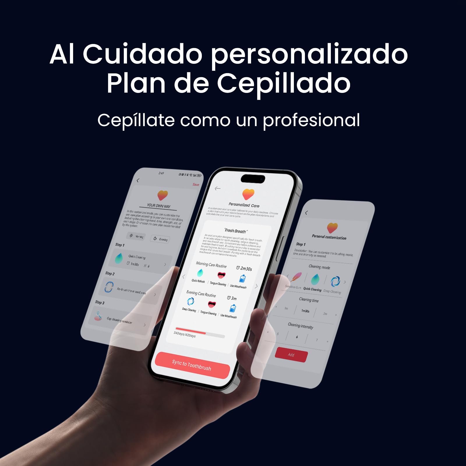 Cepillo eléctrico Oclean X Elite 10, AI cepillado personalizado，Pantalla táctil con seguimiento de 12 áreas, 40°de oscilación, 5 Modos, Temporizador, 40 Días, Pronóstico del tiempo, IPX7, Negro