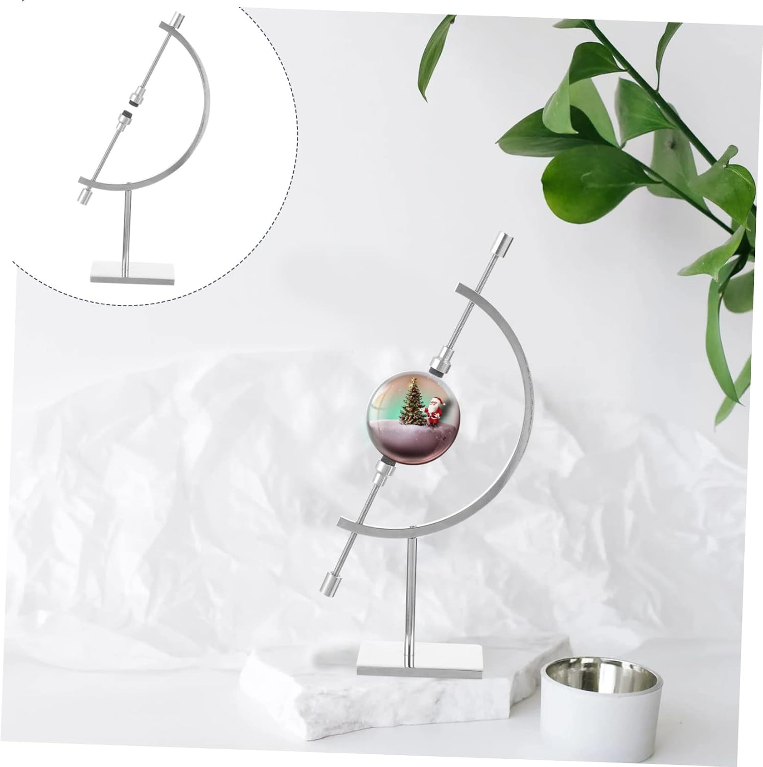 Sphere Holder Stand Stainless Steel Adjustable for Crystal Ball Xmas