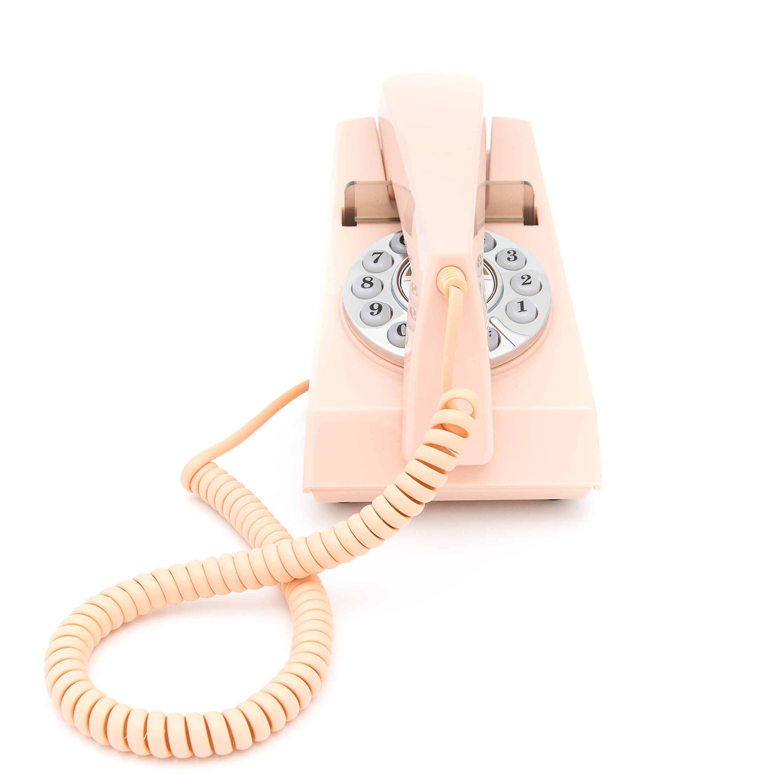 GPO Trim Telefono Fisso, con Filo, Quadrante con Tastierino e Suoneria a Campanello Autentica, per Casa e Hotel - Rosa