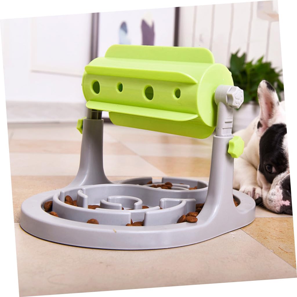 Mangeoire à Alimentation Lente à Tambour pour Chiens, Plastique Vert
