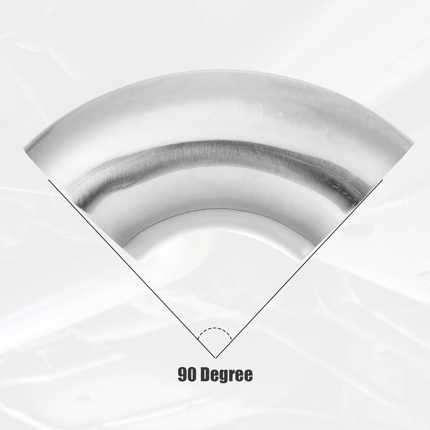 uxcell OD 3.5 Inch 90 Degree SS304 Stainless Steel Bend Tube Exhaust Elbow Pipe for Car Modified Exhaust System 0.08" Wall Thickness Piping Silver Tone