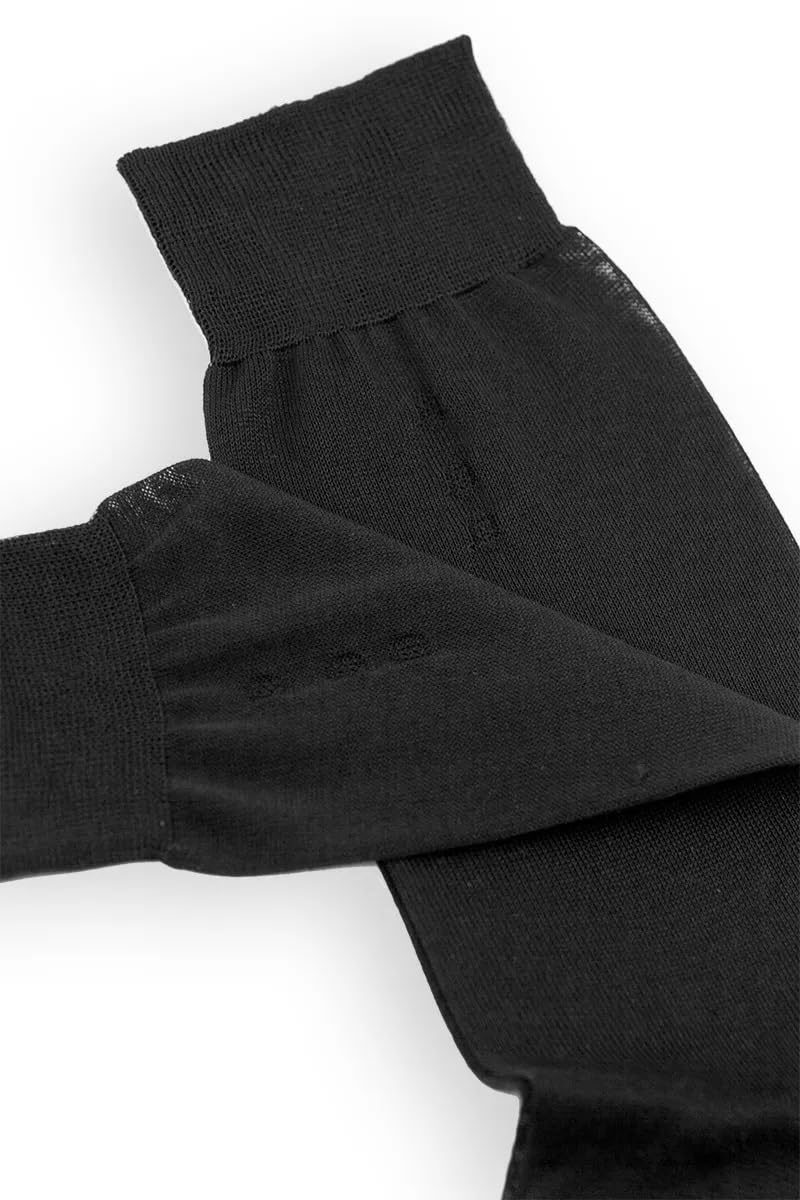 GATTI A POIS 5 Paia Calze Corte Uomo in Filo di Scozia, Total black, Lavorazioni Miste, Elegante, Mezzagamba, Made in Italy