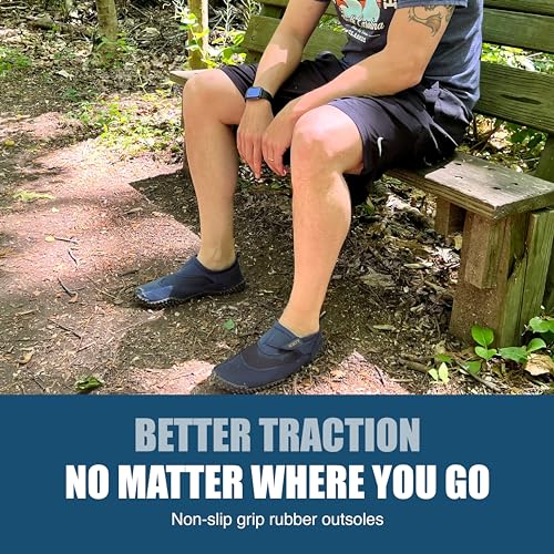 NORTY Men’s Water Shoes, Quick-Dry Aqua Socks for Beach, Kayaking & Pool, Non-Slip Grip, Colors (Black, Navy)4