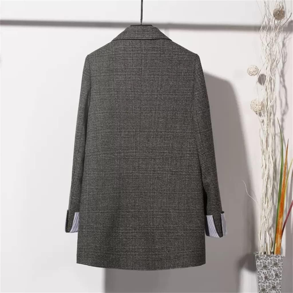 Plaid Small Suit Jacket Female Casual Retro Design Sense Small Suit Female Spring and Autumn