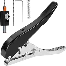 Aosekaa Alicate perfurador de fita de borda manual para marcenaria alicate de perfuração resistente multifuncional ferramenta manual perfurador de papel para etiquetas papel artesanato DIY, preto 8 mm