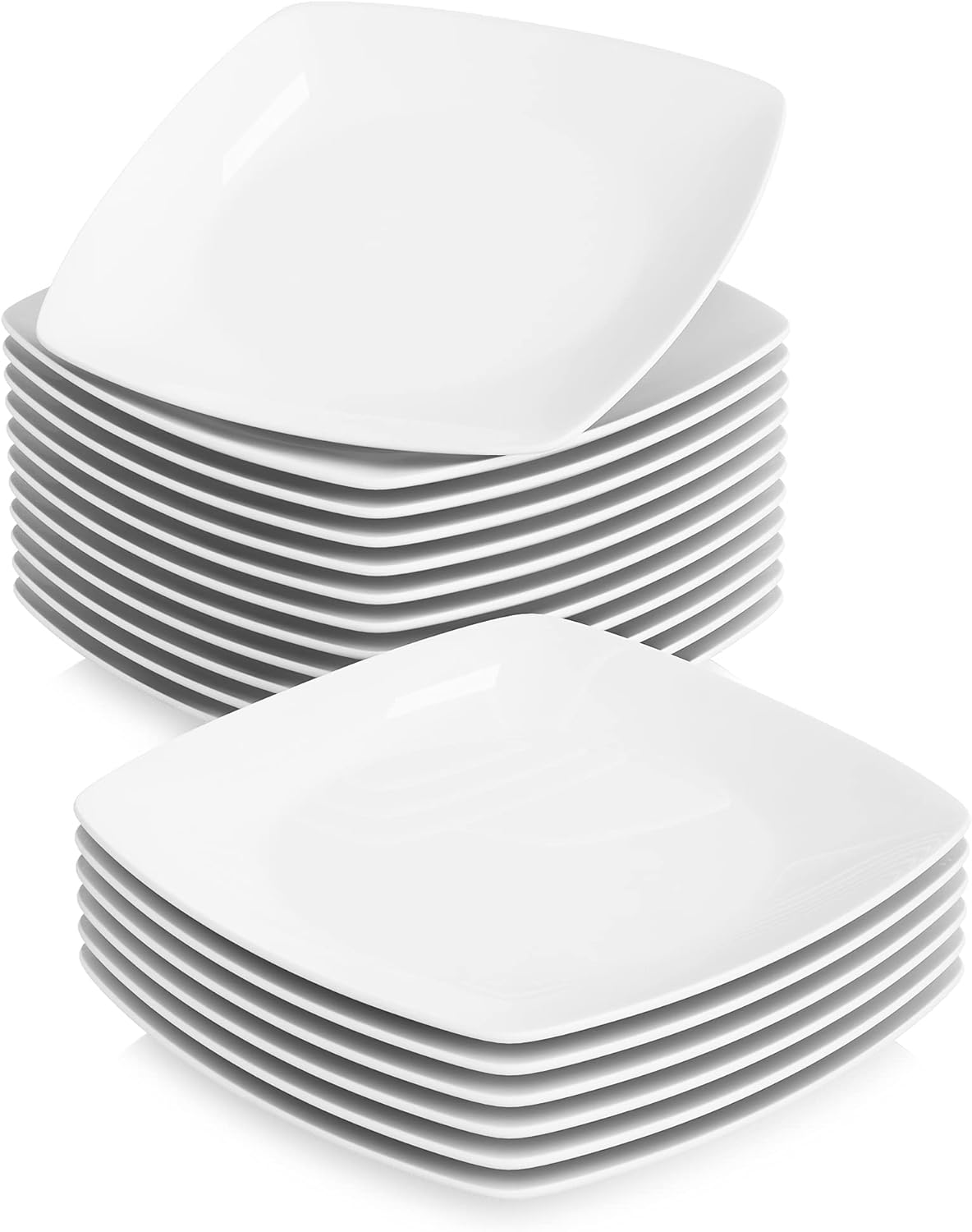 MALACASA Dinner Plates, Plates Set of 18, 9.2" Side Plates Dessert