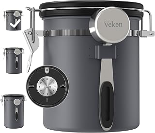 Veken Coffee Canister, Airtight Stainless Steel Kitchen Food Storage Con...