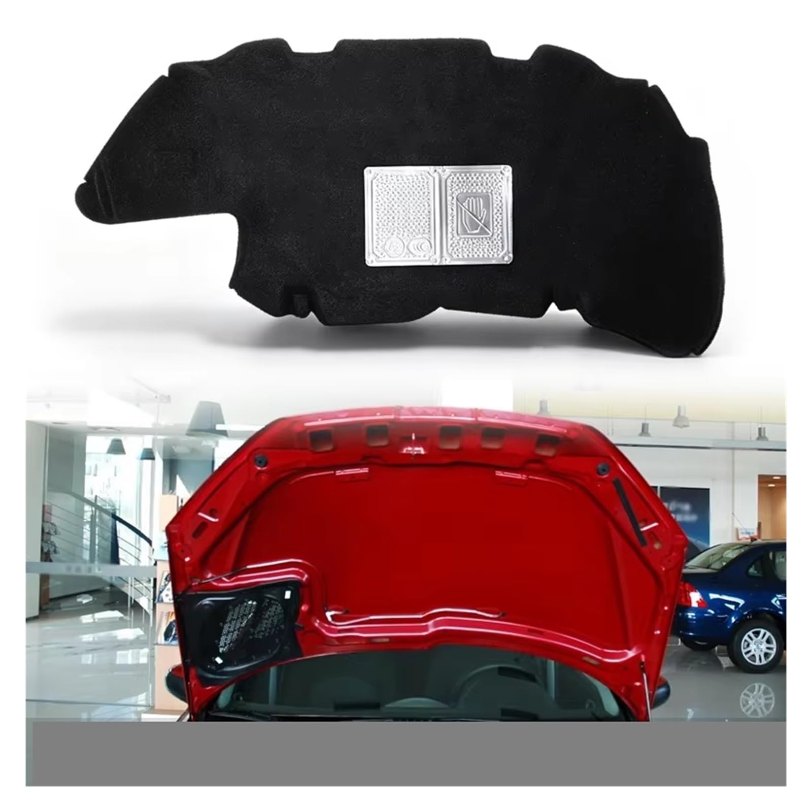 Per Peugeot 206 2006-2013 Insonorizzate Ignifuga Schiuma Zerbino Deadener Copertura Cofano Anteriore Calore Isolamento Acustico Tampone Cotone Insonorizzazione vano motore