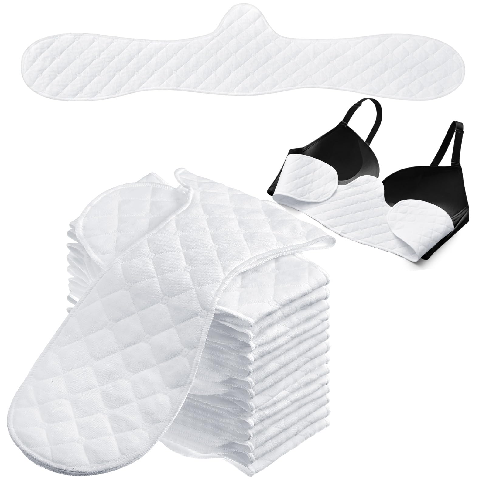 Boyiee 16 Pezzi Cuscinetti Antisudore per Reggiseno in Cotone Fodera per Reggiseno Pad Assorbi Sudore Sottoseno per Donna