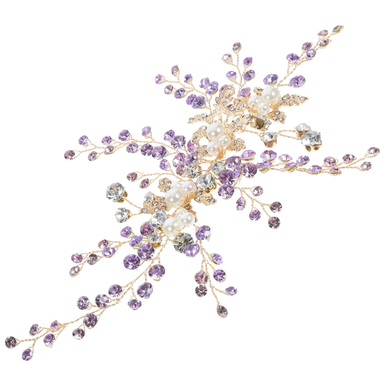 3piezas Diadema De Novia Perlas y Rhinestones Accesorio De Cabello Elegante Para Bodas Tocado Floral Diseño Para Mujeres y Eventos Especiales