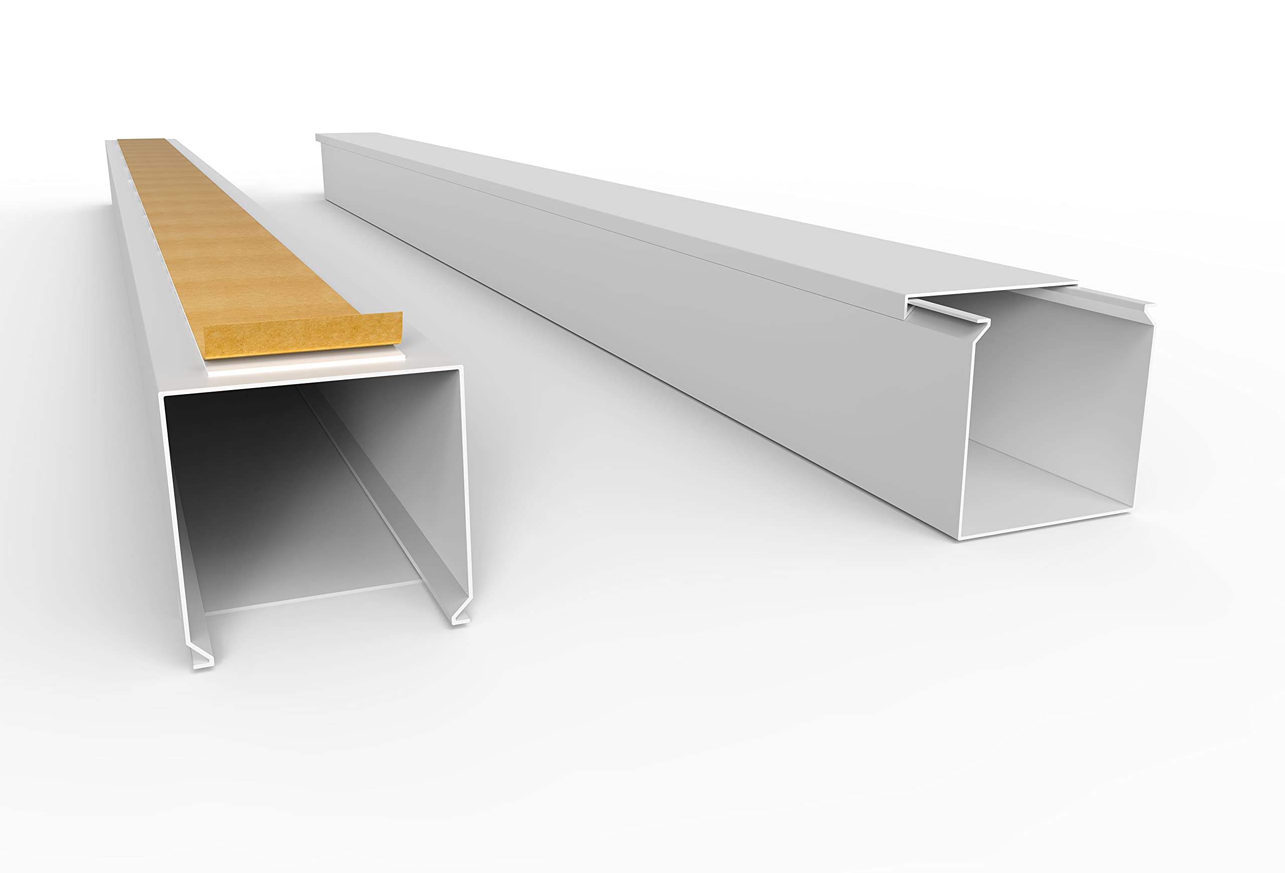 10 m Kabelkanal Selbstklebend PVC Kunststoff, Aufputz für Wand Montage allzweck Kabelleiste, Kabelschacht (60 x 60 mm H x B 10 m)