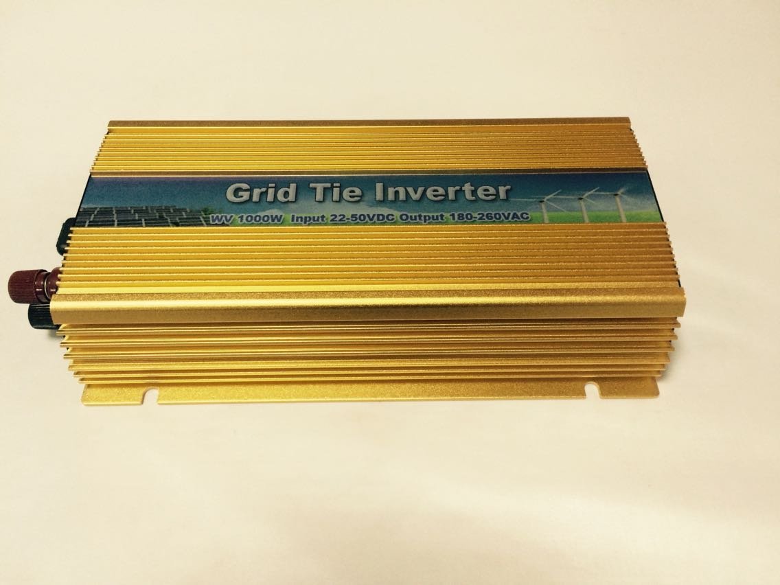 1000w Micro Solar Grid Tie Inverter DC20-45V to AC110V with Pure Sine Wave Gold Color (DC11-28)