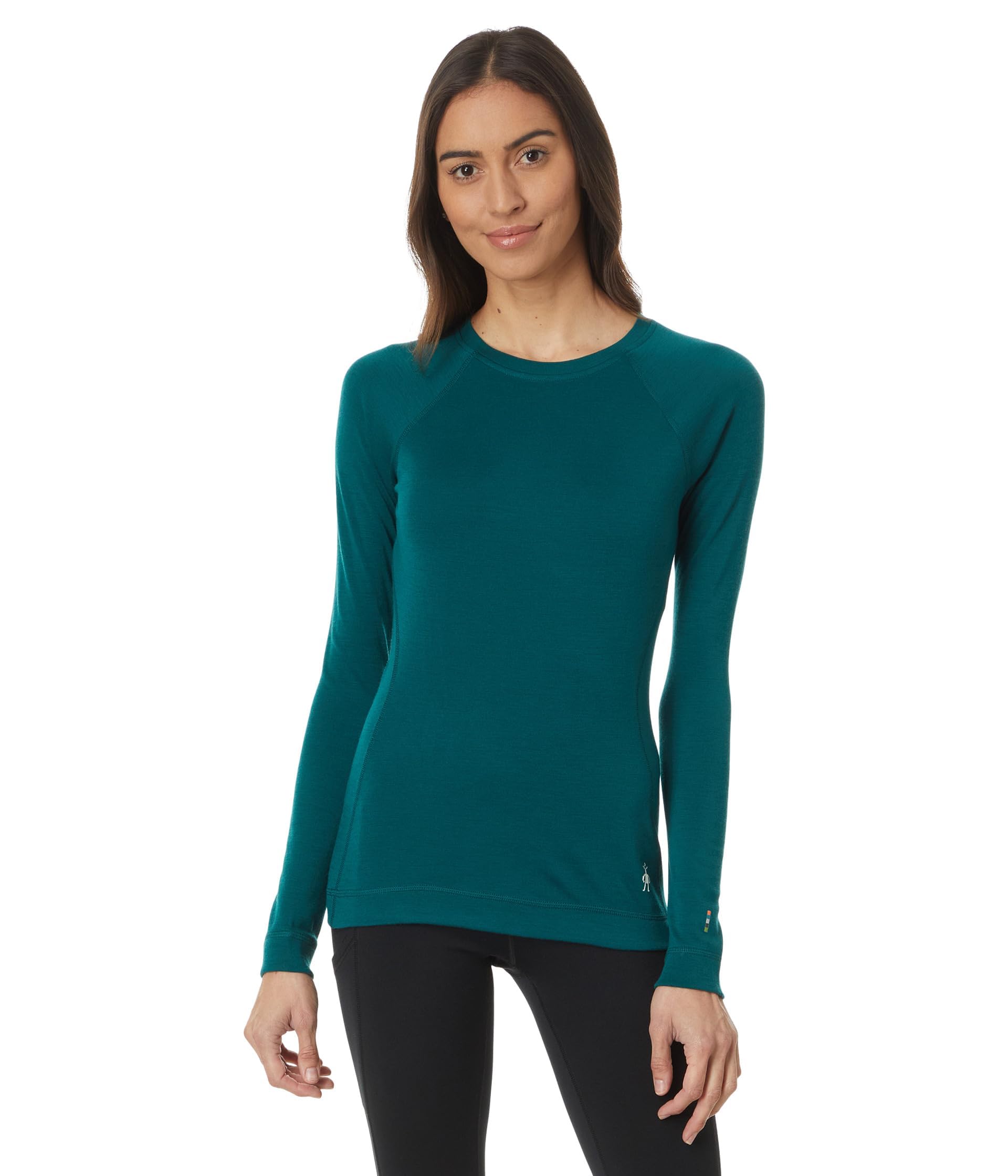 Smartwool Women's Standard Classic Thermal Merino Base Layer Crew, Emerald Green