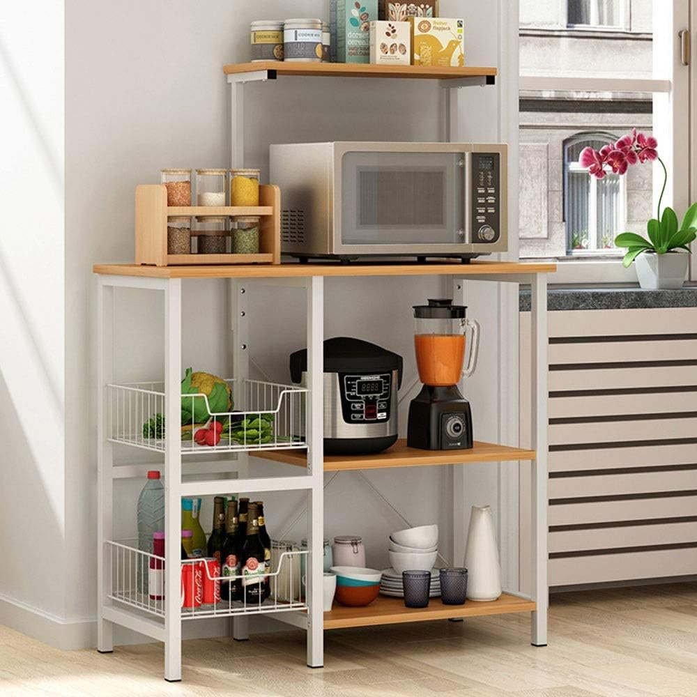 GEQWE Microwave Stand Kitchen Baker's Rack Kitchen Baker's