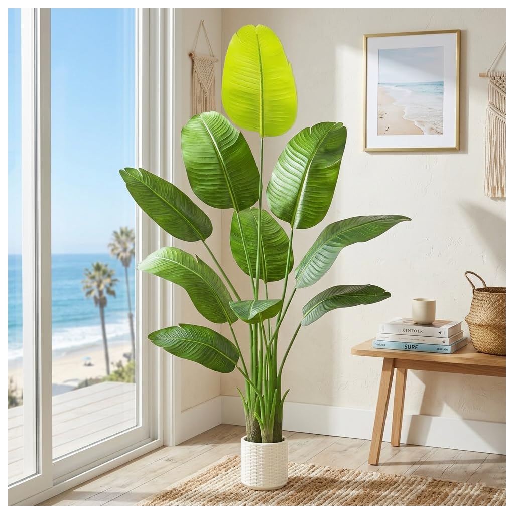 TNGGNT 6FT Faux Traveler's Palm