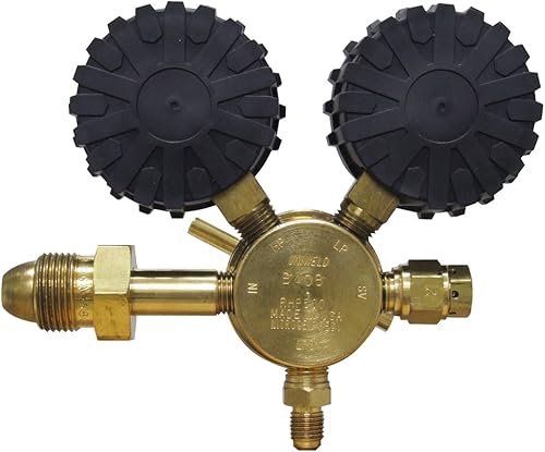 Miniatura 3 de Uniweld Regulador de nitrógeno RHP500 con presión de entrega de 0-500 PSI, conexión de entrada CGA580 y conexión de salida de llamarada macho de 1/4
