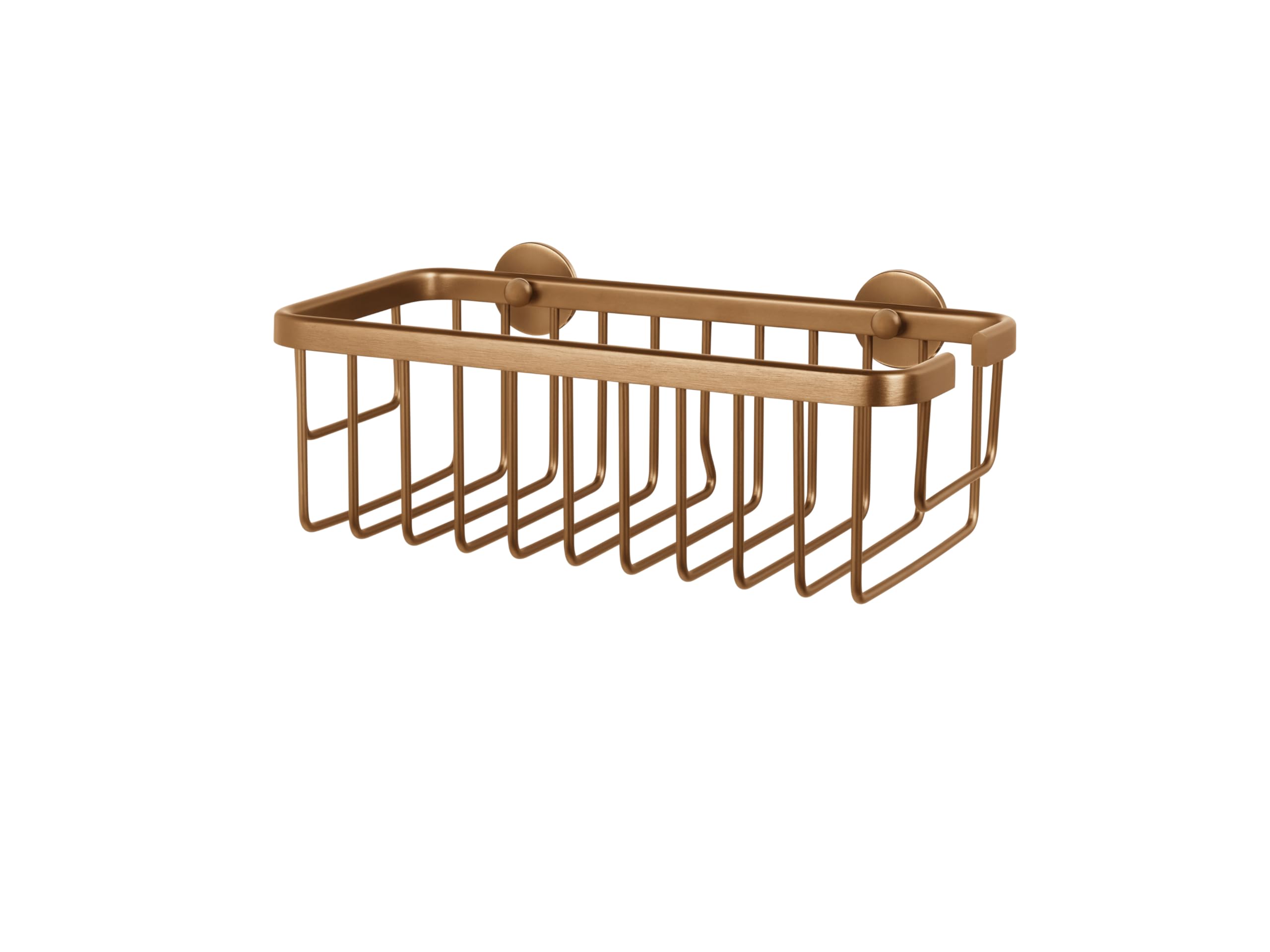 tesa Moon self-Adhesive Shower Caddy in Brushed Bronze - Single Tier and Extra deep - Shower Shelf Made
