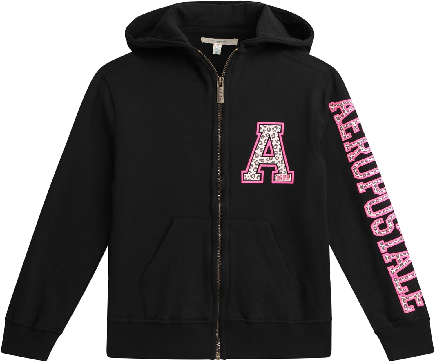AEROPOSTALE Girls Zip Up Hoodie - Soft Cozy Fleece Full Zip Graphic Hoodies for Girls - Trendy Fall Fashion Kids Sweatshirts