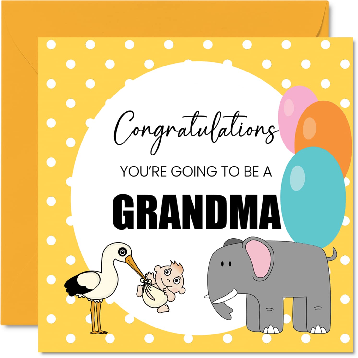New Baby Card Unisex - Baby Announcement Grandma - Congratulations Cards Newborn, Well Done Congrats New Cards, Welcome To The World Home Gifts, 145mm Greeting Cards for Grandma