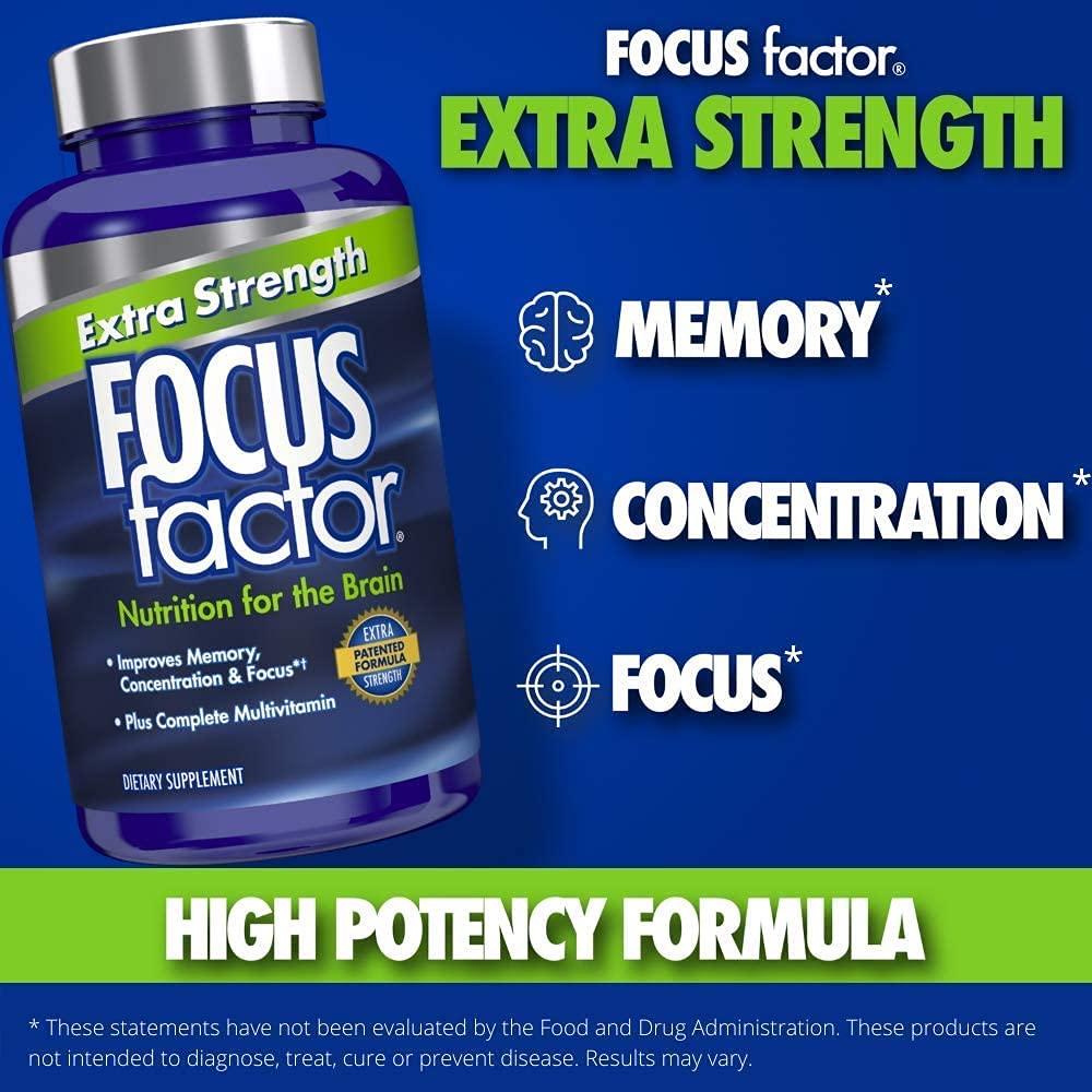 Focus Factor Extra Strength, 120 Count Brain Supplement for Memory