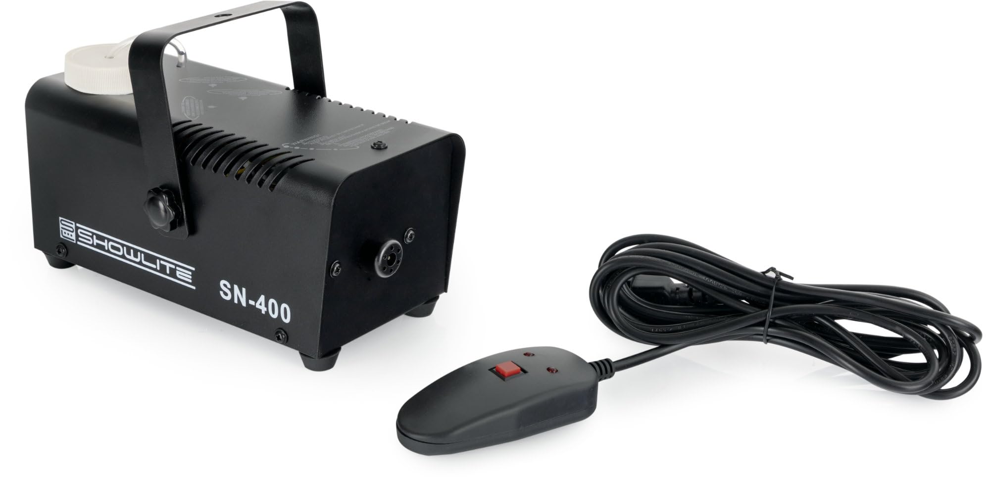 Showlite SN-400 Machine à fumée avec télécommande (seulement 3 minutes de préchauffage) - Effet de brouillard adapté aux discothèques - Compact et peu encombrant avec une puissance de 400 watts