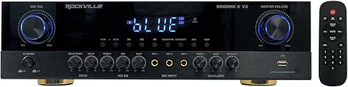 Miniatura 8 de (2) Rockville KPS80 altavoces vocales de karaoke de 8 pulgadas + mezclador amplificador Bluetooth + (2) micrófonos + Rockville R14GSBR100 rojonegro
