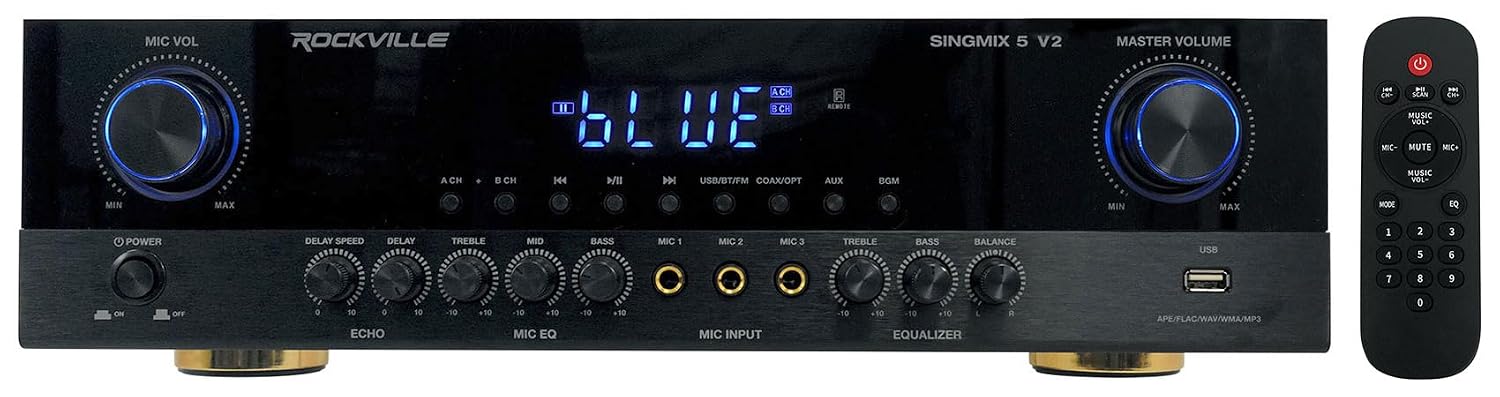 Rockville SINGMIX 5 V2 2000W Bluetooth Pro/Karaoke/Home Amplifier Mixer Receiver - Review, Price and Buying Guide