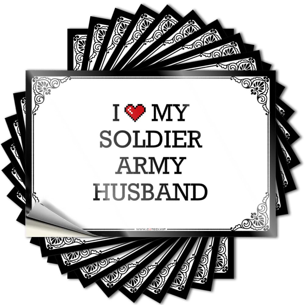 Sticker Bathroom Stuff Dart Accent Laptop I Love My Soldier Army Husband - Scratch Resistant Stickers(8X12CM)