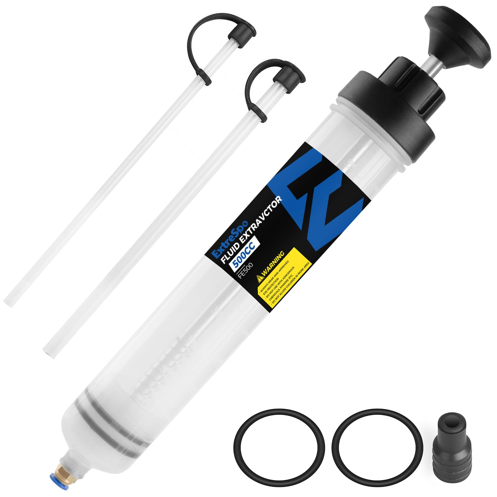 ExtreSpo Seringue a Huile 500ML, Huile Aspiration Seringue-Pompe de Transfert, Pompe Huile Vidange avec Tuyau, Seringue de Vidange Pompe à Main