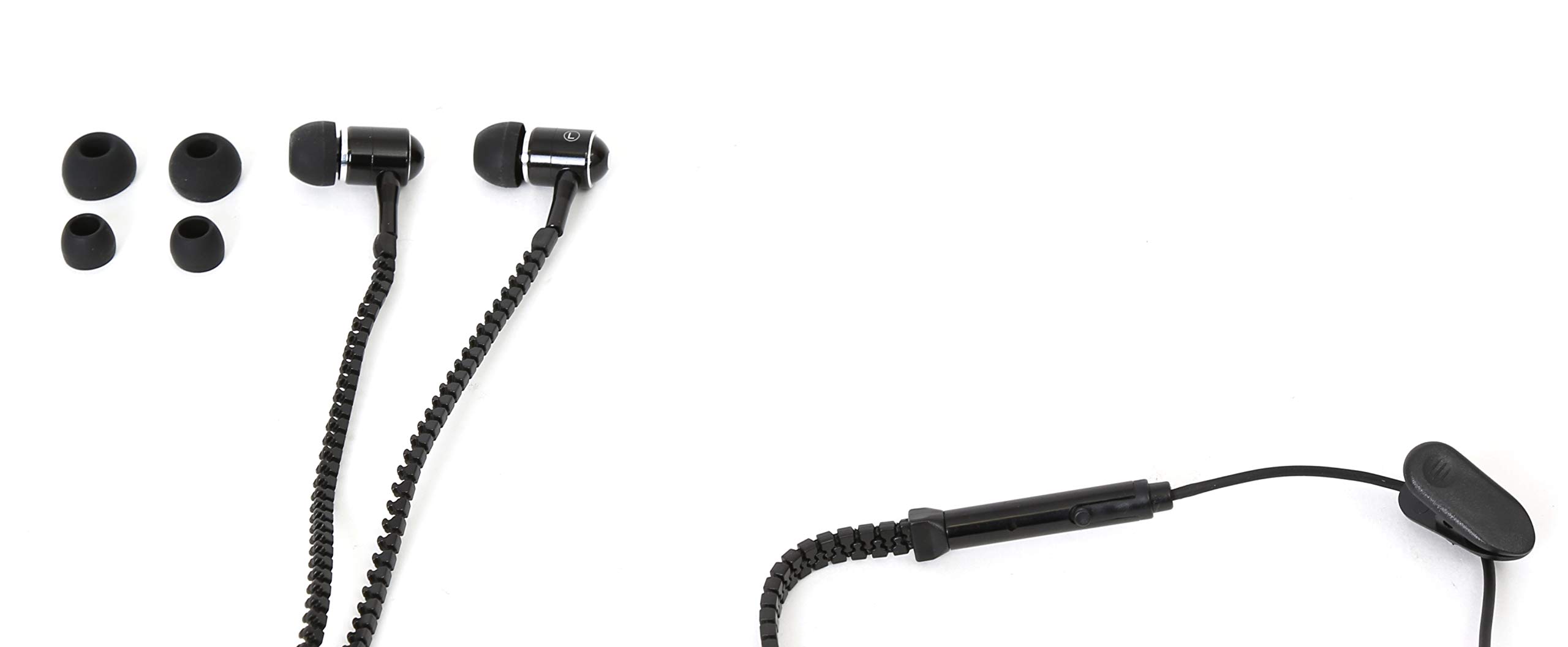 Freestyle - Auricolari stereo universali con chiusura a scatto, jack da 3,5 mm, cavo da 1,25 m, colore: Nero