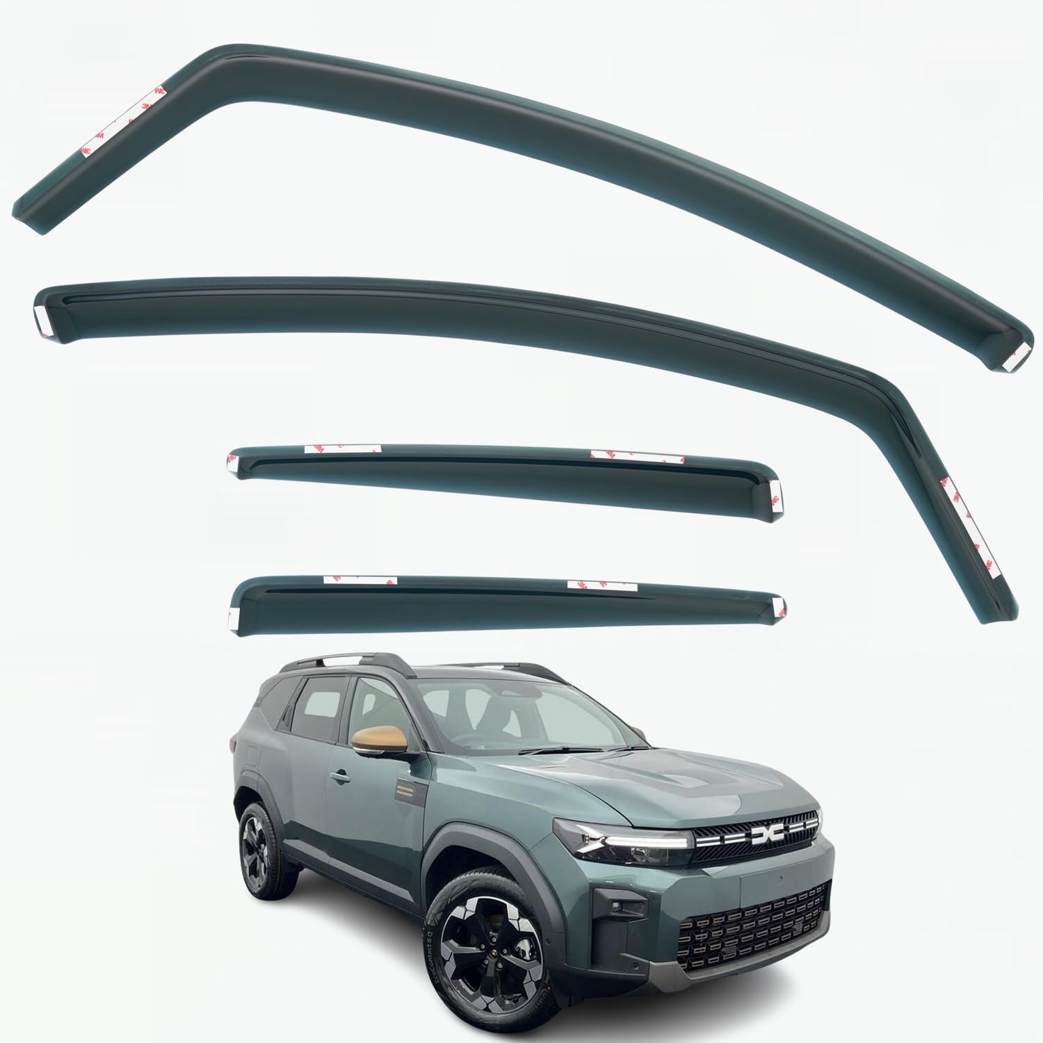 Set mit 4 Windabweisern für Dacia Bigster 2025 2026 Modelle. Bigster Regenabweiser, Bigster Window Visors.